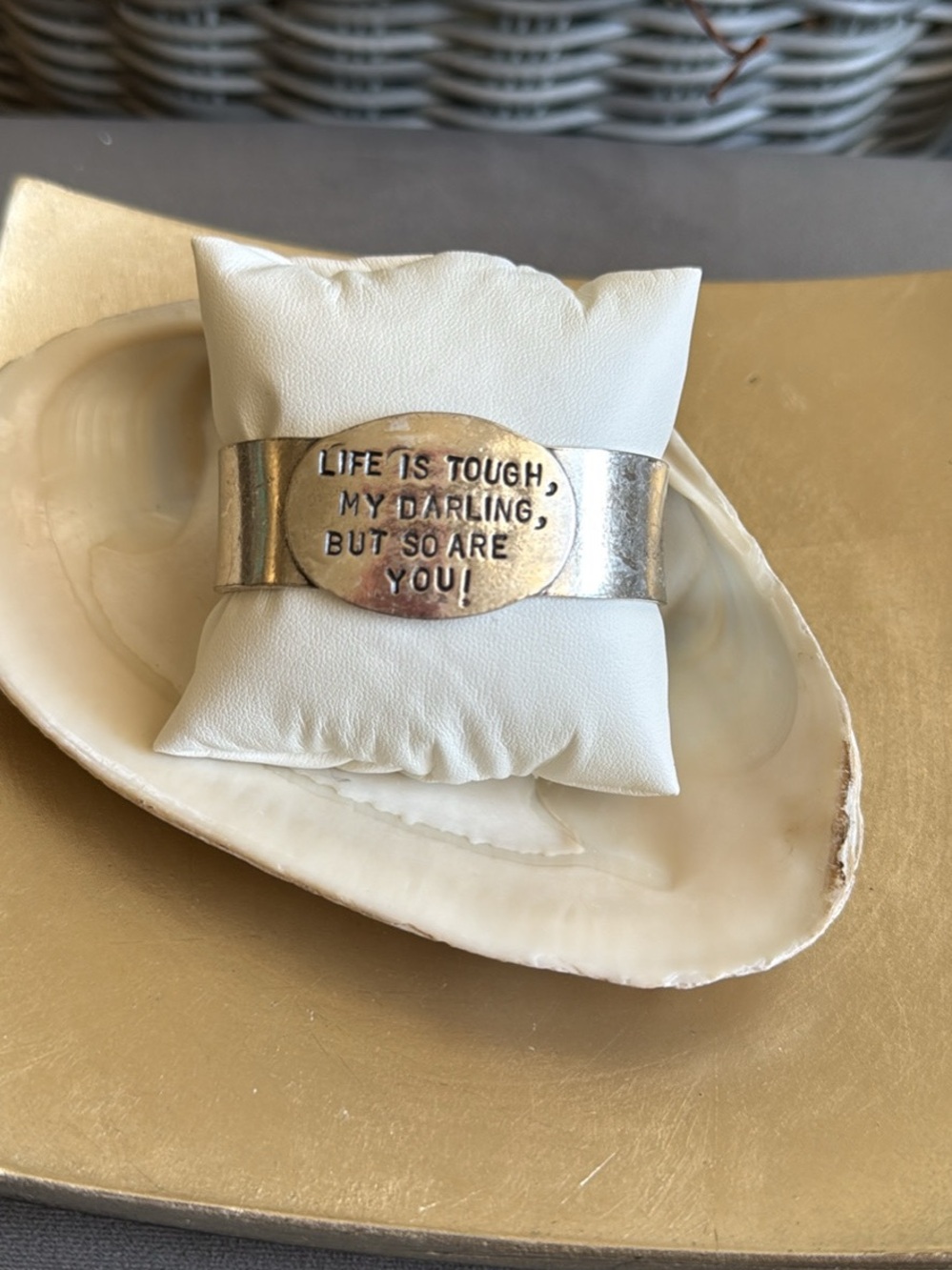 Alisa Michelle Silver Tone Inspirational Cuff Bracelet Fun Jewelry